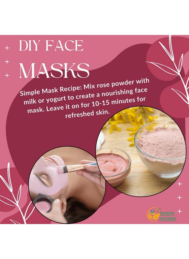 Herbs Botanica Organic Rose Petal Powder - Natural, Chemical-Free Rose Powder for Face Masks, Skin Care, DIY Beauty, Aromatherapy, and Culinary Use - 2 oz, No Added Preservatives or Colors