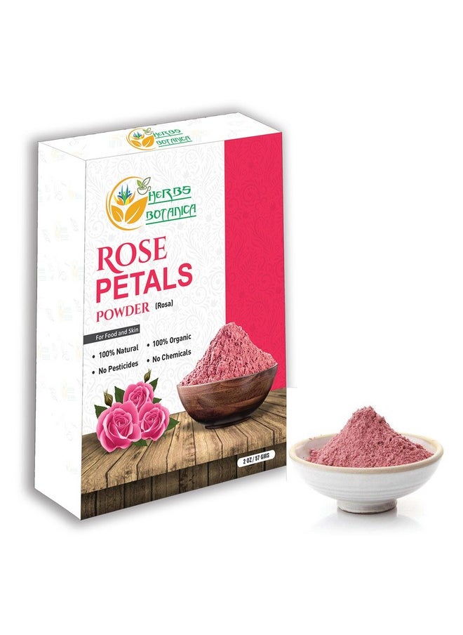 Herbs Botanica Organic Rose Petal Powder - Natural, Chemical-Free Rose Powder for Face Masks, Skin Care, DIY Beauty, Aromatherapy, and Culinary Use - 2 oz, No Added Preservatives or Colors