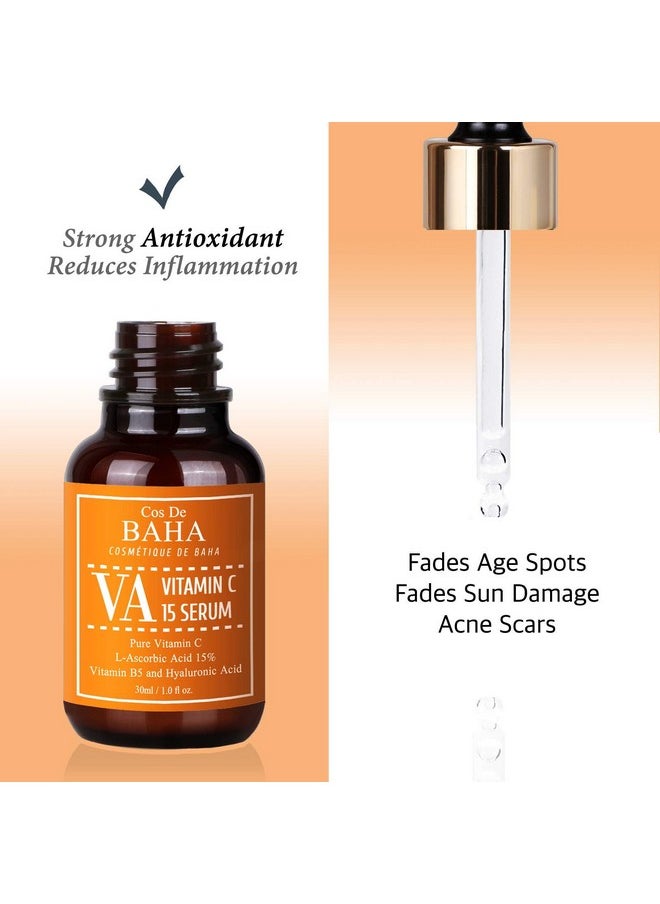 Vitamin C Serum 15% with Aloe Vera, Arbutin, Hyaluronic Acid - Korean Skincare for Radiant-Looking Skin
