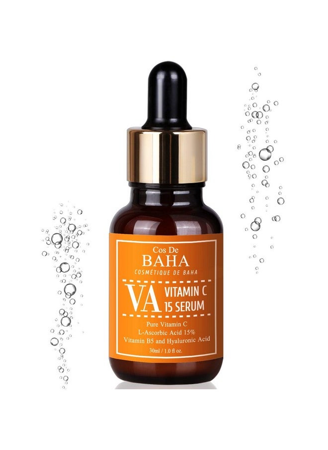Vitamin C Serum 15% with Aloe Vera, Arbutin, Hyaluronic Acid - Korean Skincare for Radiant-Looking Skin