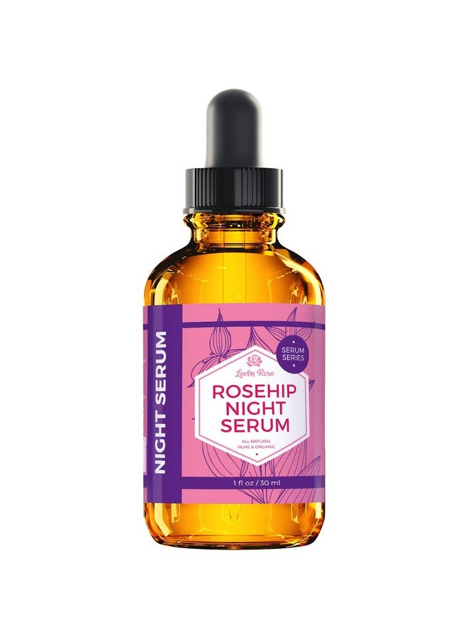 Leven Rose Rosehip Oil Night Face Serum, 100% Pure Organic Natural Rose Hip Oil Serum for Dry Skin 1 oz