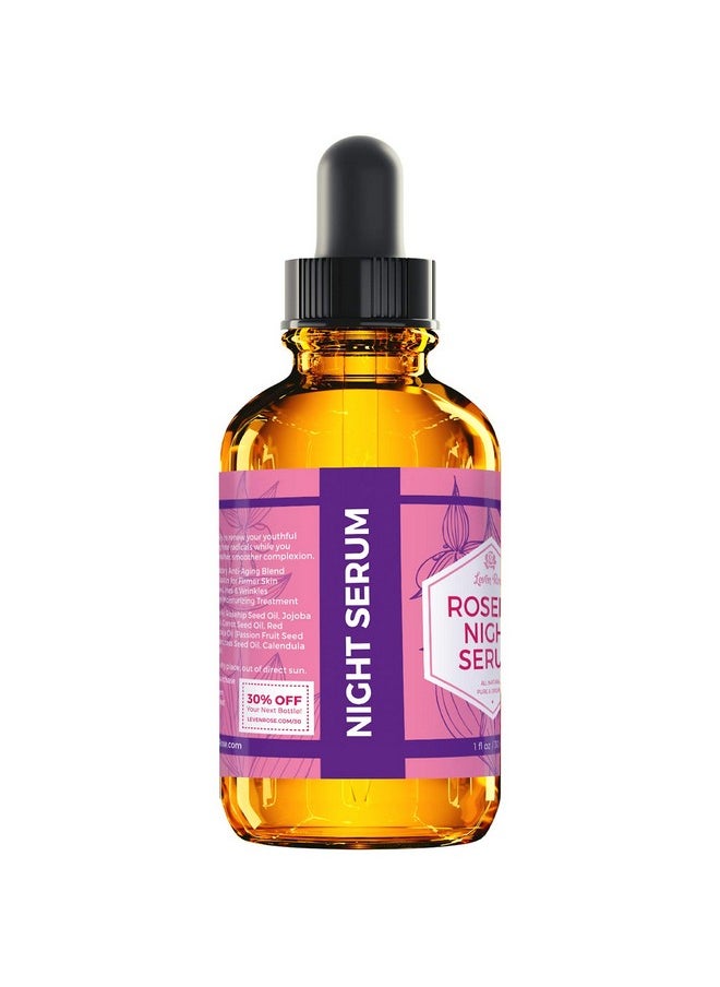 Leven Rose Rosehip Oil Night Face Serum, 100% Pure Organic Natural Rose Hip Oil Serum for Dry Skin 1 oz
