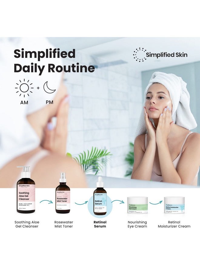 Retinol Serum for Face - Anti Aging Retinol with Hyaluronic Acid Face Serum for Acne Marks and Skin Texture Smoothing Fine Lines & Wrinkles - 2.5% Retinol Facial Serum for Day & Night - 2 Fl Oz