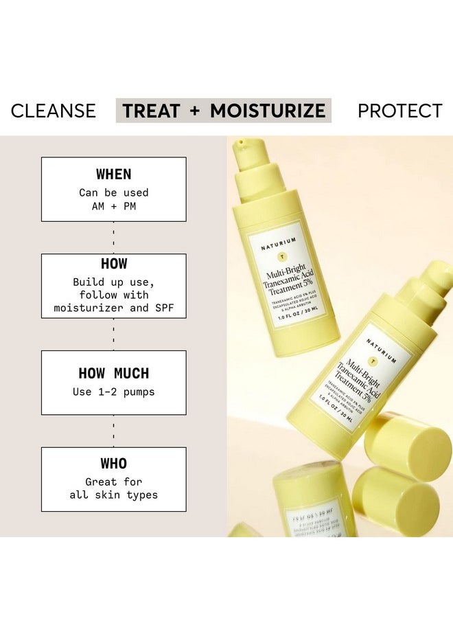 Naturium Multi-Bright Tranexamic Acid Treatment 5%, Skin Care with Encapsulated Kojic Acid & Alpha Arbutin, 1 Fl Oz