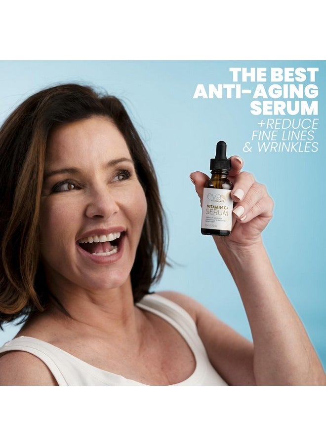 Eva Naturals Vitamin C Face Serum With Hyaluronic Acid - Anti Aging Serum - Reduce Dark Spots, Acne & Wrinkles - Retinol, Niacinamide & Salicylic Acid, Brightening Skin Serum for Glowing Skin