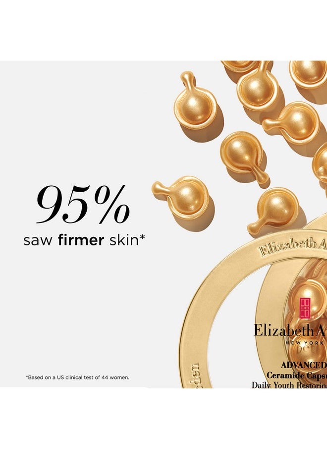 Elizabeth Arden Daily Ceramide Serum Capsules, Advanced Anti-Aging Serum Capsules for Minimizing Wrinkles, Fragrance-Free, Enhances Skin Hydration and Radiance, 30 Count, 0.47 fl oz