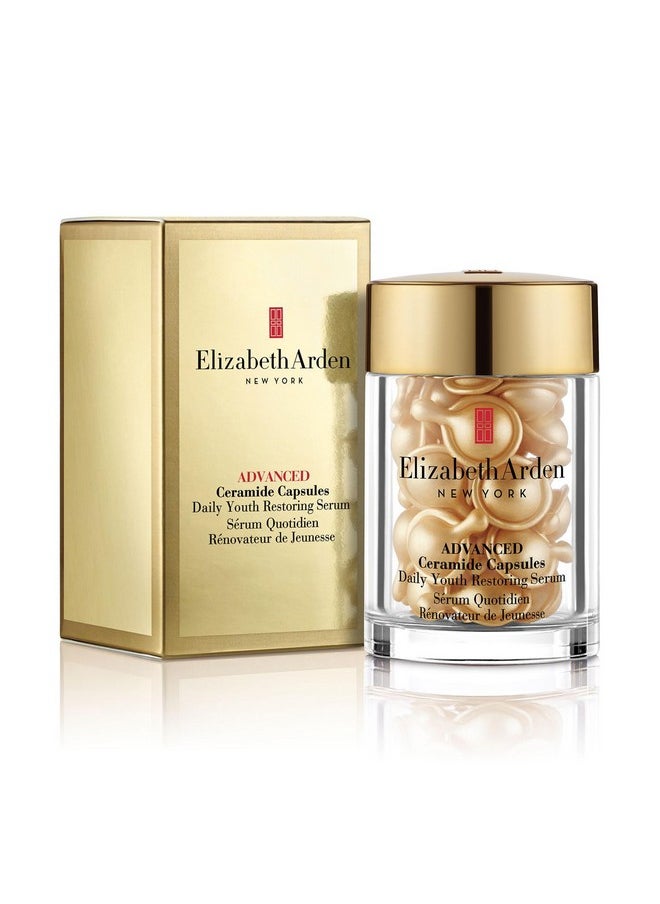 Elizabeth Arden Daily Ceramide Serum Capsules, Advanced Anti-Aging Serum Capsules for Minimizing Wrinkles, Fragrance-Free, Enhances Skin Hydration and Radiance, 30 Count, 0.47 fl oz