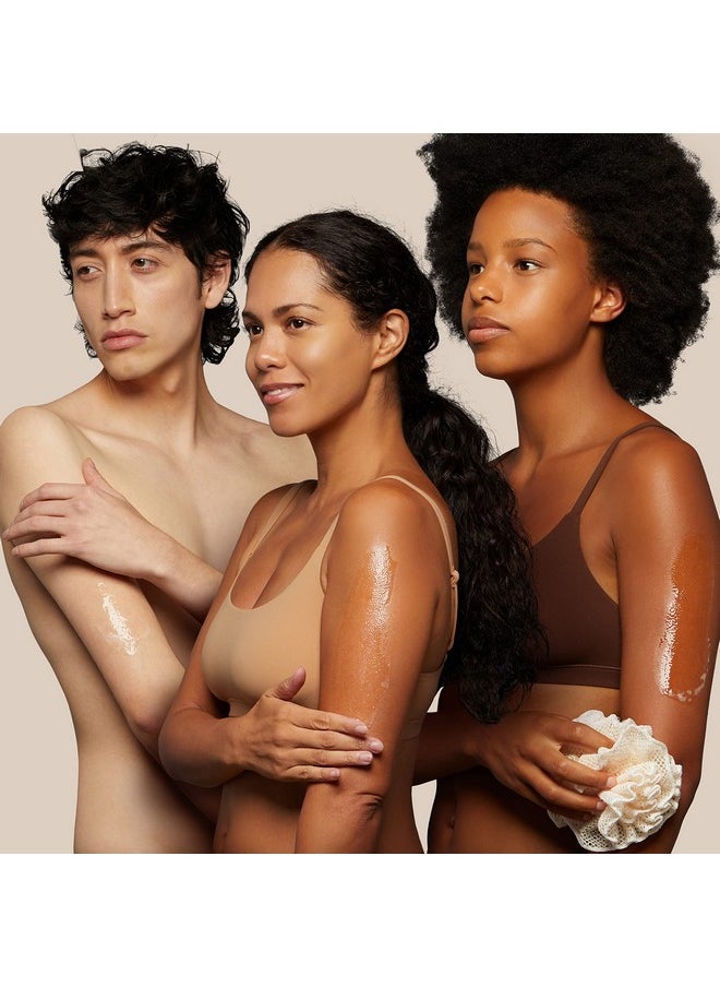 OGX Hydration + Sea Kelp & Hyaluronic Acid Sulfate-Free Lightly Moisturizing Body Scrub with Black Rice, Gentle Exfoliating Daily Body Wash to Soften & Smooth Skin, 19.5 Fl Oz