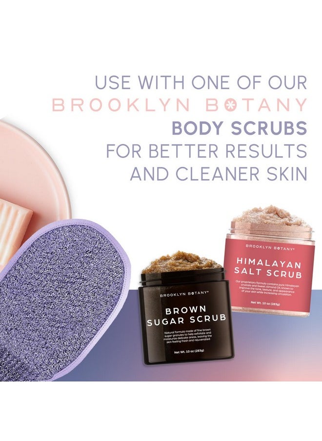 Brooklyn Botany Exfoliating Mitt for Bath and Shower - Heavy Duty Exfoliating Body Scrubber for Massage and Dead Skin Remover for Body - 1 Mitt