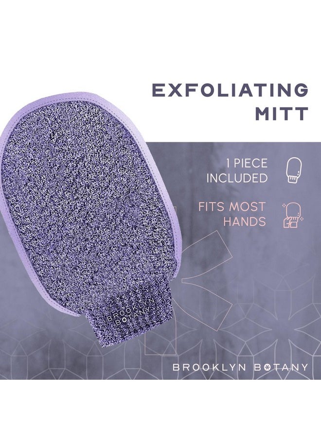 Brooklyn Botany Exfoliating Mitt for Bath and Shower - Heavy Duty Exfoliating Body Scrubber for Massage and Dead Skin Remover for Body - 1 Mitt