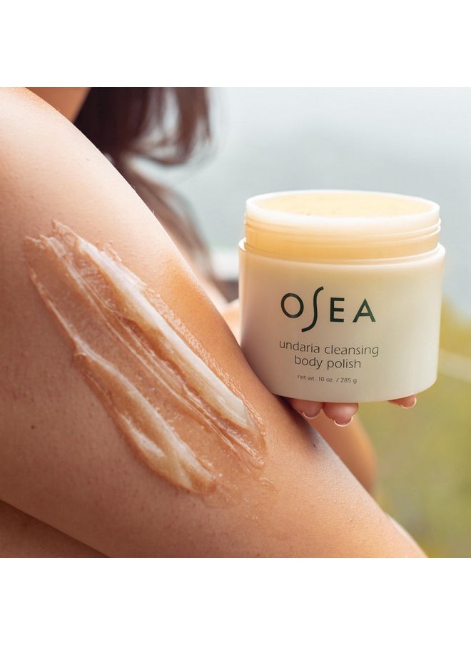 OSEA Undaria Cleansing Body Polish 10oz - Spa-Worthy AHA Body Exfoliator with Pumice and Undaria Seaweed - Nourishing Cleanser & Body Scrub - Clean Beauty - Vegan Body Care
