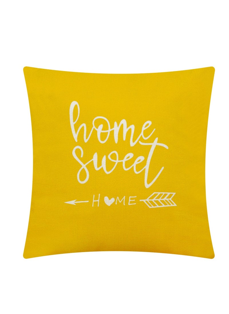 Pillow Covers 18*18 Set Of 4 Modern Sofa Throw Cover Decorative Outdoor Linen Fabric Case For Couch Bed Car Home Decoration 45X45Cm Yellow