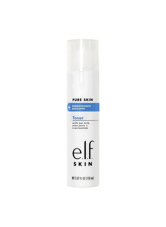 e.l.f. Skin Pure Skin Toner, Gentle, Soothing & Exfoliating Daily Toner for A Smoother-Looking Complexion, Made with Oat Milk, Aloe Juice & Niacinamide