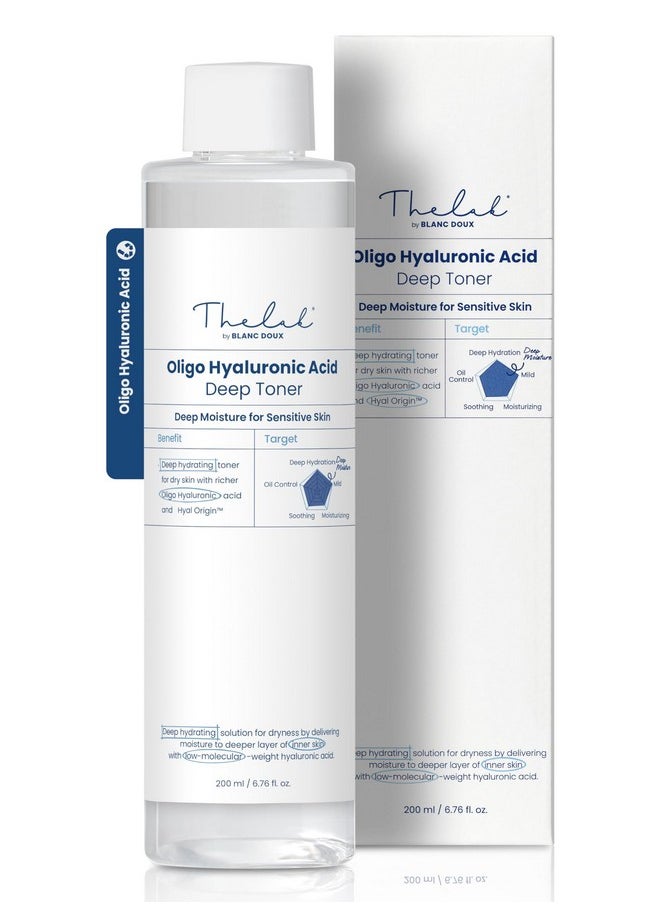 THE LAB BY BLANC DOUX Oligo Ultra-Low Molecular Hyaluronic Acid Deep Moisture Essence Toner Vegan for Sensitive Dry Combination Skin - Hypoallergenic Intense Hydrating Face Moisturizer