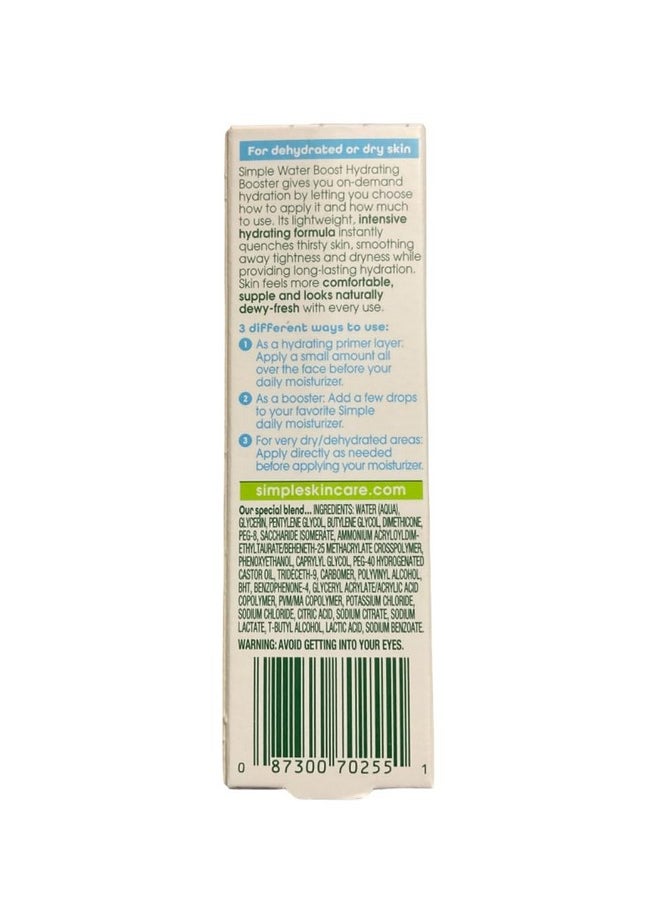 Simple Water Boost Hydrating Booster, Dry Sensitive Skin, 0.85 fl oz (Pack of 2)
