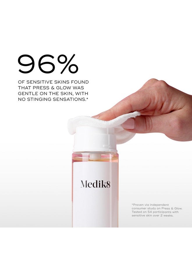 Medik8 Press & Glow Daily Exfoliating PHA Tonic with Enzyme Activator - Polyhydroxy Acid Toner - Gentle, Cleansing Face Exfoliator - 6.7 oz