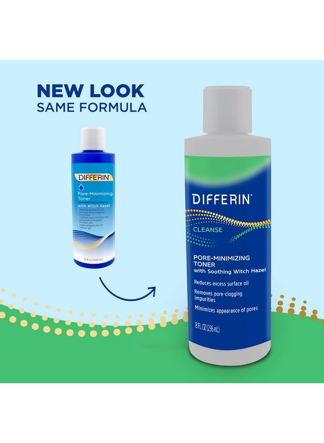 Differin Witch Hazel Toner for Face, Pore-Minimizing Skin Toner by the makers of Differin Gel, Gentle Skin Care for Acne Prone Sensitive Skin, 8 oz (Packaging May Vary)