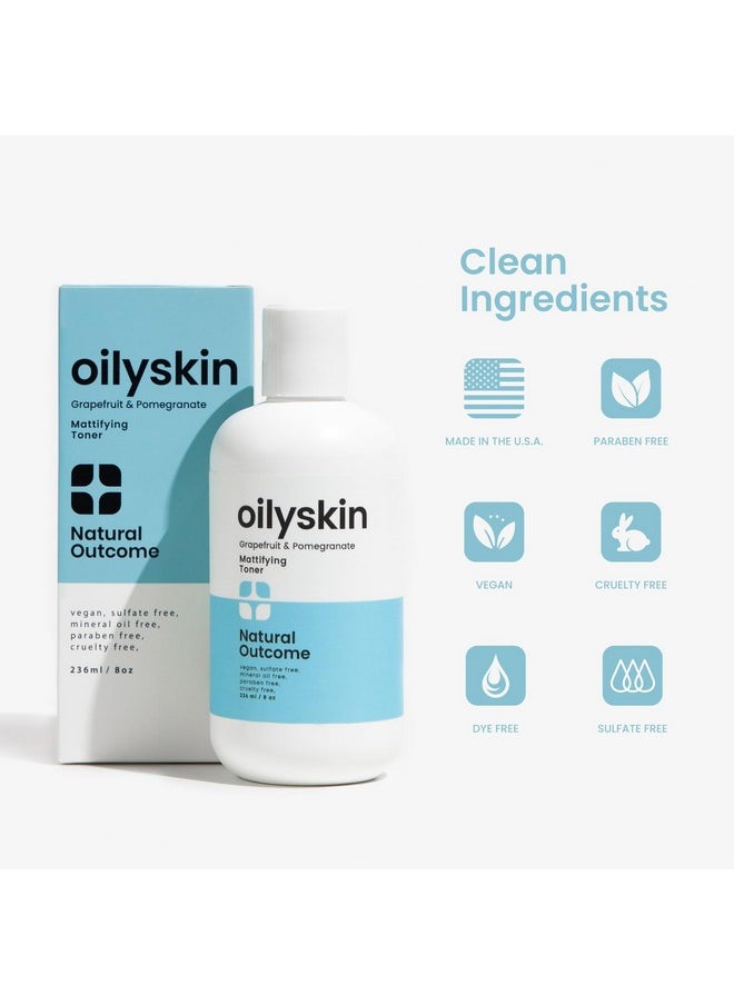 Natural Outcome Oily Skin Face Toner | Purifying Astringent Facial Toner | Naturally Keeps Skin Matte & Shine Free | Minimizes Appearance of Pores While Keeping Skin Hydrated with Aloe Vera | 8 oz