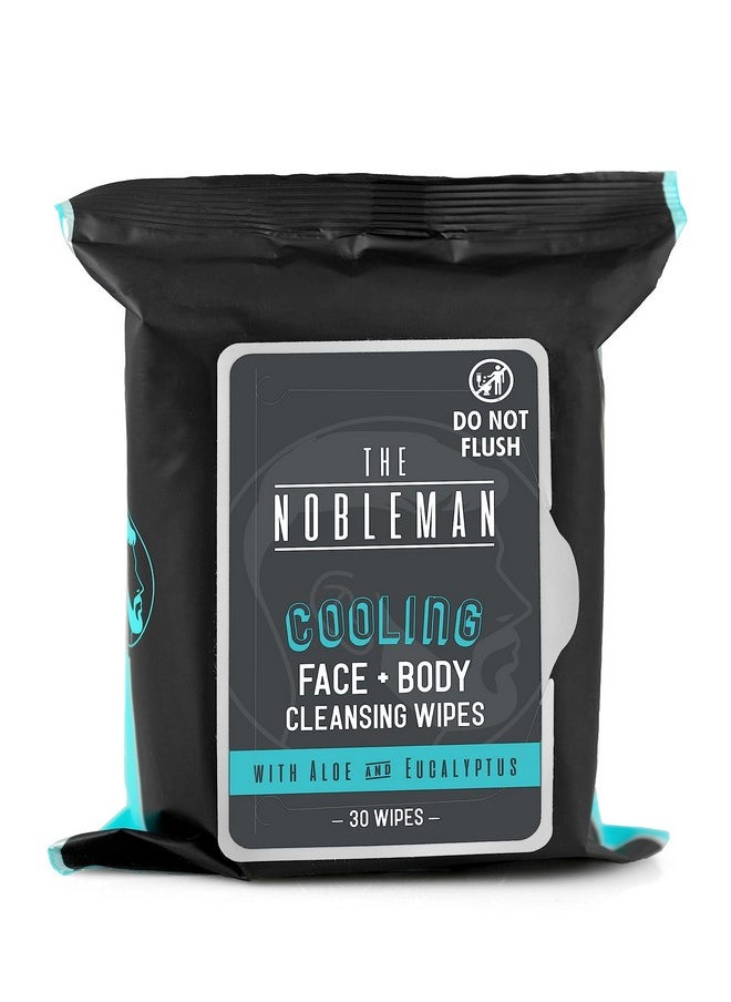 The Nobleman Men's Cooling Face + Body Cleansing Wipes, Eucalyptus - 30 Count