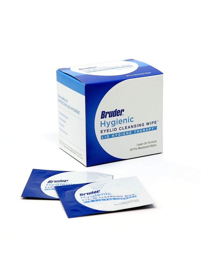 Bruder Hygienic Eyelid Cleansing Wipes | Rinse-Free Exfoliating Wipes Remove Excess Oil and Debris from Eyelids & Lashes | Remove Make Up & Oil l Eye Care l Eye Cleanse l Non-Allergenic l 30 Count Box