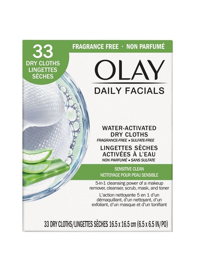 Olay 4-in-1 Sensitive Daily Facial Cloths, 33 ct (Packaging May Vary)