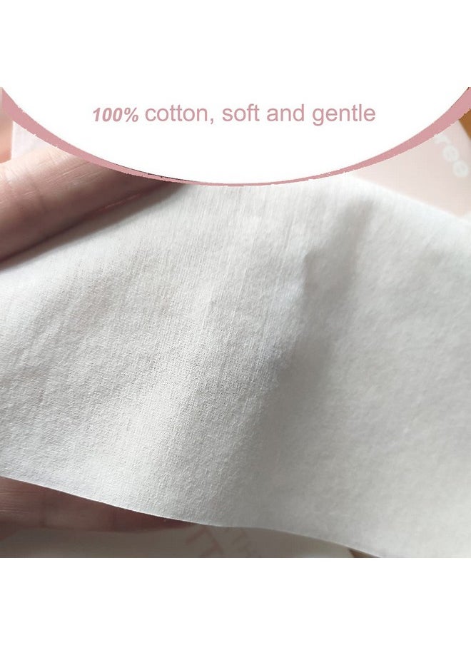 Careboree Extra Thick Dry Wipe, Disposable Face Drying Towel 100% Cotton, Lint-Free Cotton Tissues (2 Pack)