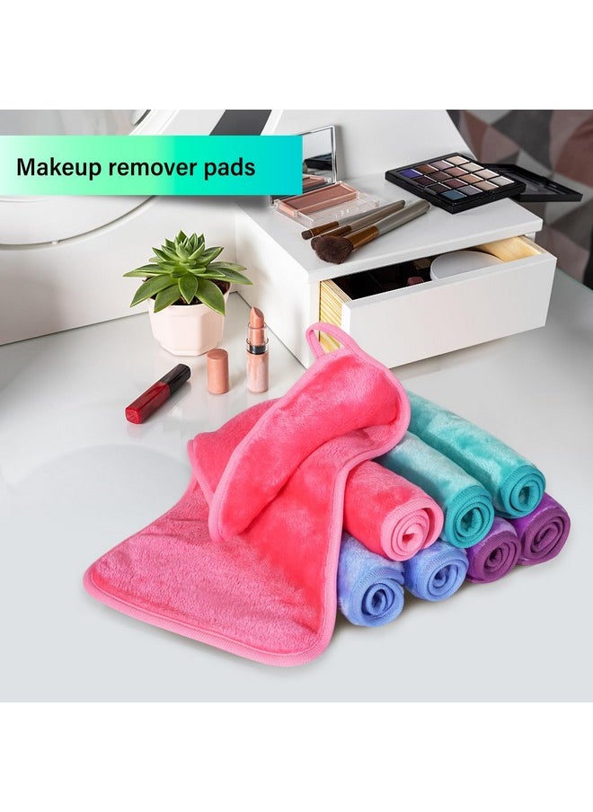 NUGILLA Makeup Remover Cloths, 8 Packs Makeup Remover Towels Reusable Face Wash Cloth, Soft Makeup Remover Microfiber Face Cloth for Women