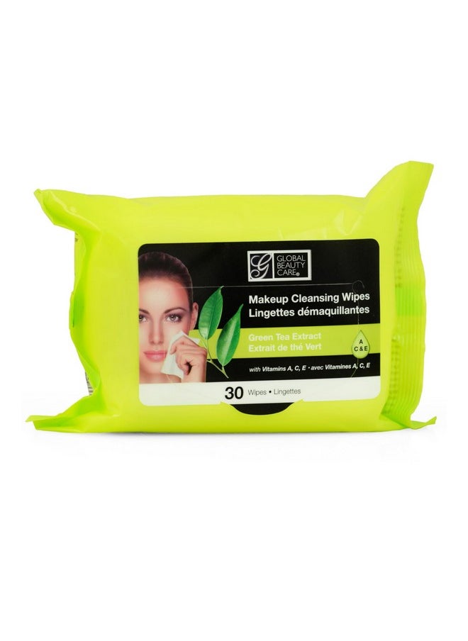 Global Beauty Care Cleansing Makeup Removal Cloth Wipes Bulk - Great for travel toiletries - 120 Count (4-Pack) (Aloe Vera & Green Tea)
