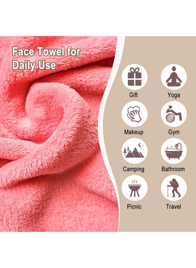 KODAMO Makeup Remover Cloth, Reusable Makeup Remover Pads Washable Travel Bag, Microfiber Makeup Removal Face Wash Cloths with Just Water, Gentle Soft,12 Pack, Pink