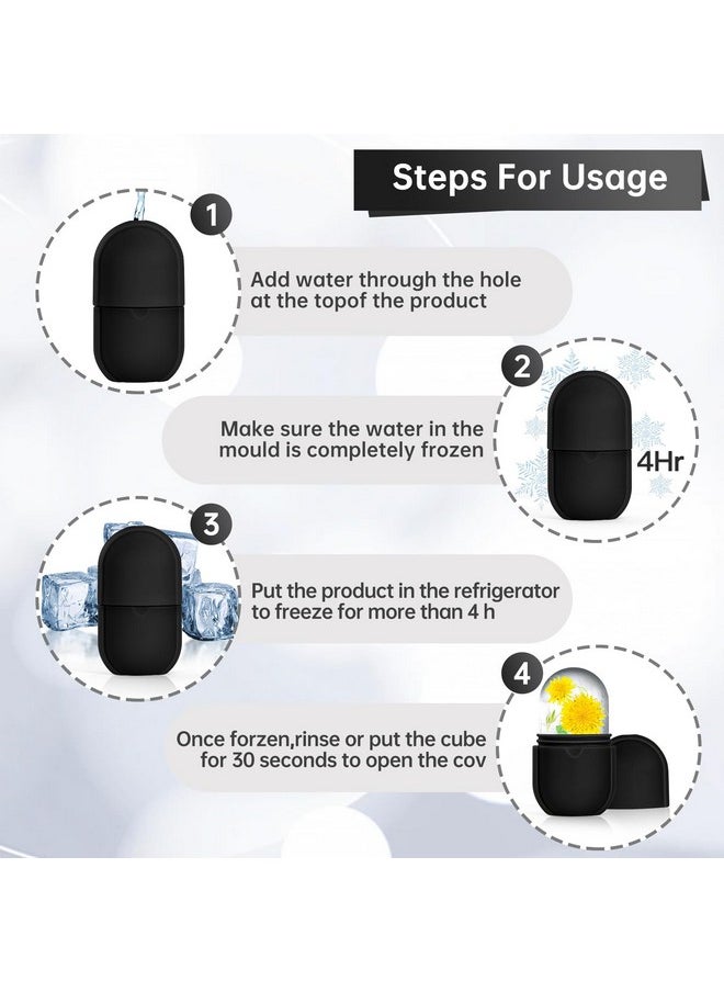 Ice Roller for Face and Eye, Ice Face Roller,Beauty Ice Roller Skin Care Tools Gifts for women, Ice Facial Cube, Silicone Ice Mold for Face Beauty(Black)