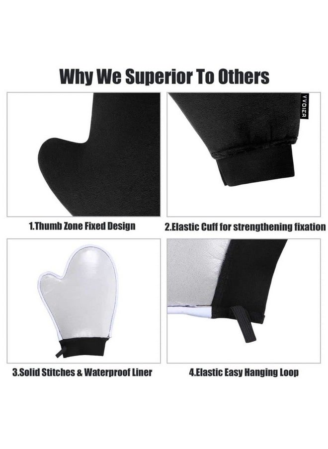Yvoier Self Tanning Mitt Applicator Elastic Wrist Tanning Mitts Self Tanner Mitt Applicator Tanning Glove Self Tan Mitt Applicator Self Tanner Glove Sunless Tanning Mitt