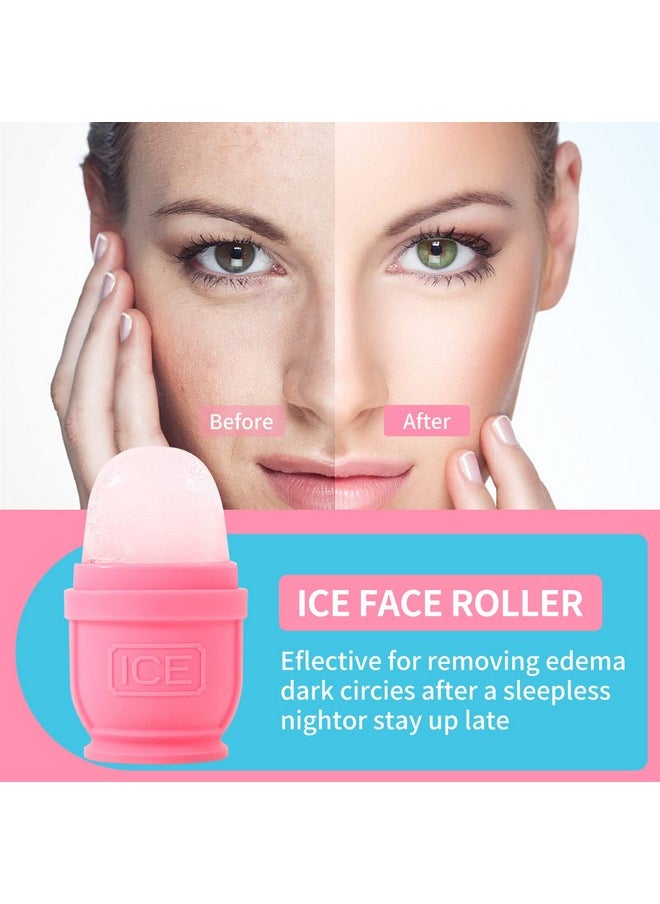 BFASU 2 Packs Face and Body Ice Roller, Silicone Ice Cube for Puffiness, Pain Relief, Cold Therapy Ice Cup Molds Massage Tool