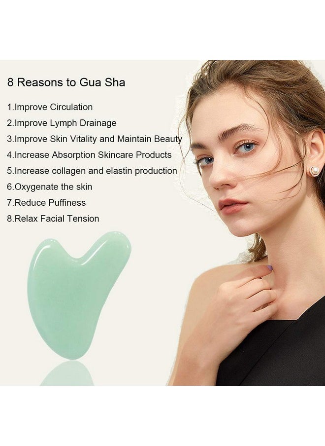 Ditind Gua Sha, Jade Stone Gua Sha Massage Tool, Guasha Tool for Face and Body Skin Massage. Gua Sha Set for Toxins Prevents Wrinkles for SPA Acupuncture, Therapy Trigger Point Treatment.