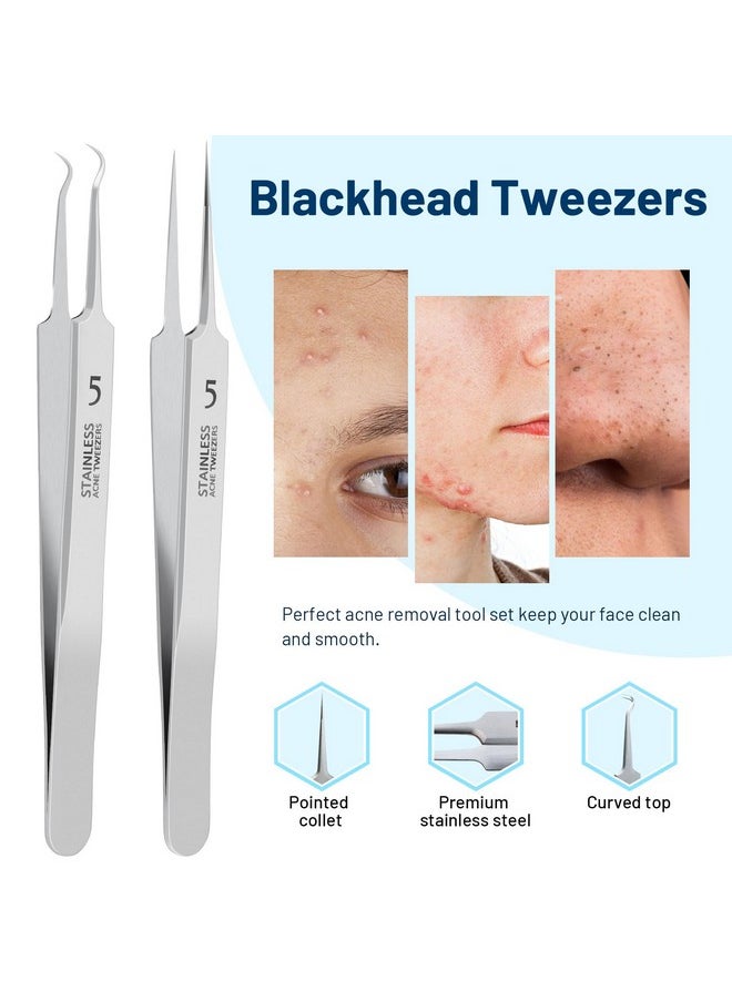 WSYUB Blackhead Remover Tweezers,Ingrown Hair Tweezers, Precision Blackhead Pimple Extractor, Cell Clips Tweezers, Tweezers for Women Facial Hair