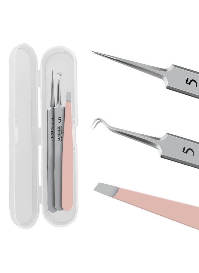 WSYUB Blackhead Remover Tweezers,Ingrown Hair Tweezers, Precision Blackhead Pimple Extractor, Cell Clips Tweezers, Tweezers for Women Facial Hair