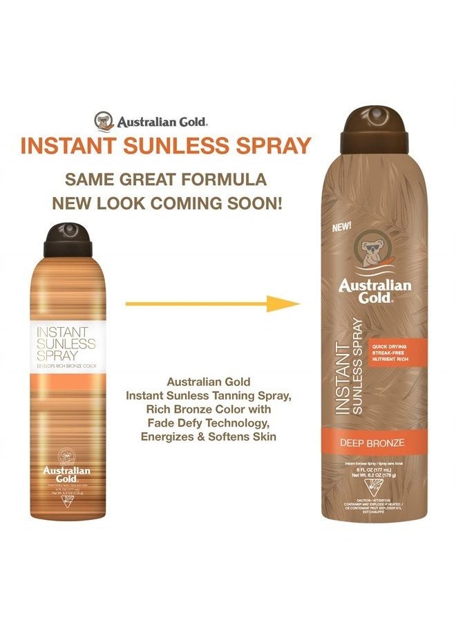 Instant Sunless Tanning Spray, 6 Ounce| Rich Bronze Color with Fade Defy Technology | Energizes & Softens Skin | New Packaging Same Great Formula
