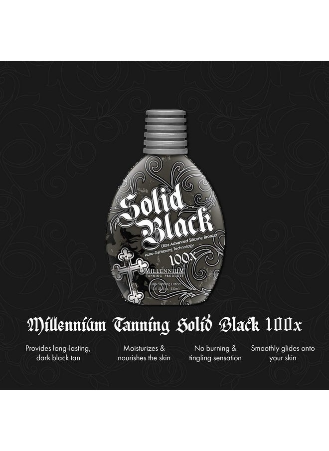 Millennium Tanning Solid Black 100X Indoor Tanning Lotion for Tanning Beds,13.5 Fluid Ounces, 3-pack