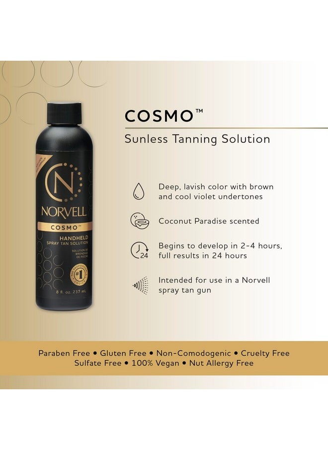 Norvell Spray Tan Solution, Cosmo, Blend of Warm Brown & Cool Violet-Brown Undertones, 8 fl. oz. - Long-Lasting, Handheld Self-Tanning Spray with Tomato Seed Extract, Aloe Leaf