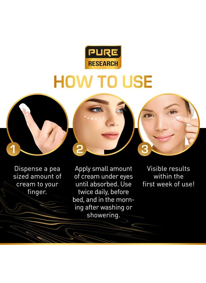 Caffeine Eye Cream For Anti Aging, Dark Circles, Bags, Puffiness. Great Under Eye Skin + Face Tightening, Eye Lift Treatment For Men & Women 1.7oz