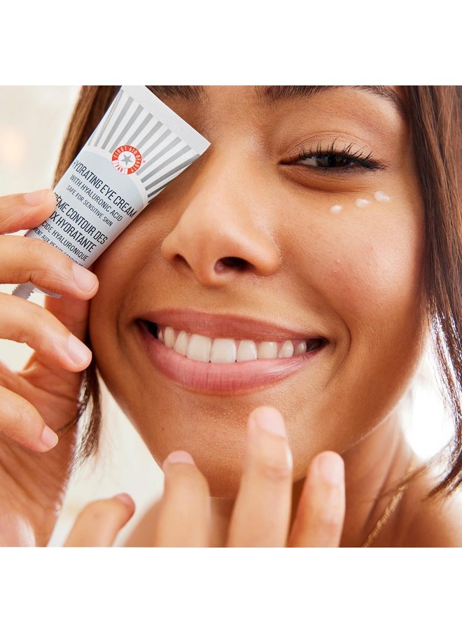 First Aid Beauty - Hydrating Eye Cream with Hyaluronic Acid, Nourishing Eye Cream that Provides 24 hours of Hydration, Helps Smooth Fine Lines, Wrinkles & Puffiness, Safe for Sensitive Skin, 0.5 oz