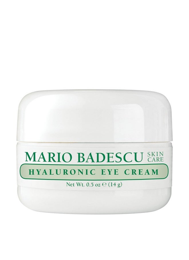 Mario Badescu Hyaluronic Eye Cream Anti Aging for All Skin Types, Under Eye Cream for Dark Circles and Puffiness, Formulated with Hyaluronic Acid & Glycerin, 0.5 Ounce