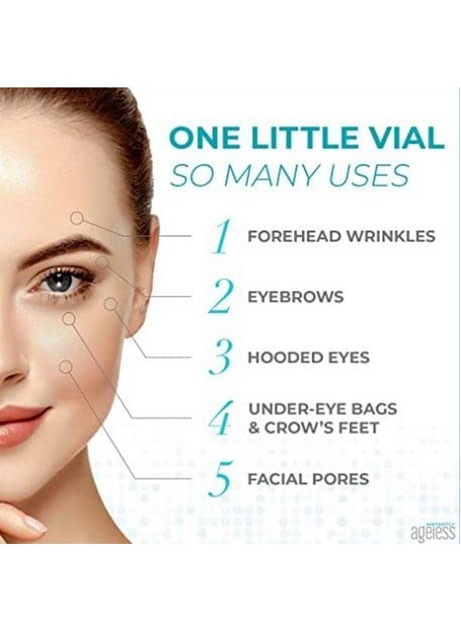 Instantly Ageless Facelift in A Box - Instant Eye Bag Remover Puffiness -1 Box of 25 Vials and Free Makeup Bag - Instant Under Eye Bags Remover - Instant Wrinkle Remover for Face Instant Lift