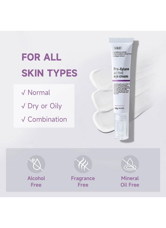 VGO 2% Pro-Xylane Eye Cream, Eye Repair Cream for Dark Circles & Puffiness Anti-Aging Under Eye Cream with Pro Xylane + 6D Hyaluronic Acid to Firm Skin, Reduce Wrinkles, Fine Lines, 15g/0.5 Oz