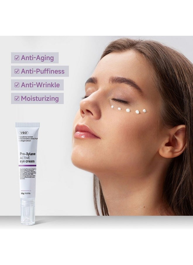 VGO 2% Pro-Xylane Eye Cream, Eye Repair Cream for Dark Circles & Puffiness Anti-Aging Under Eye Cream with Pro Xylane + 6D Hyaluronic Acid to Firm Skin, Reduce Wrinkles, Fine Lines, 15g/0.5 Oz