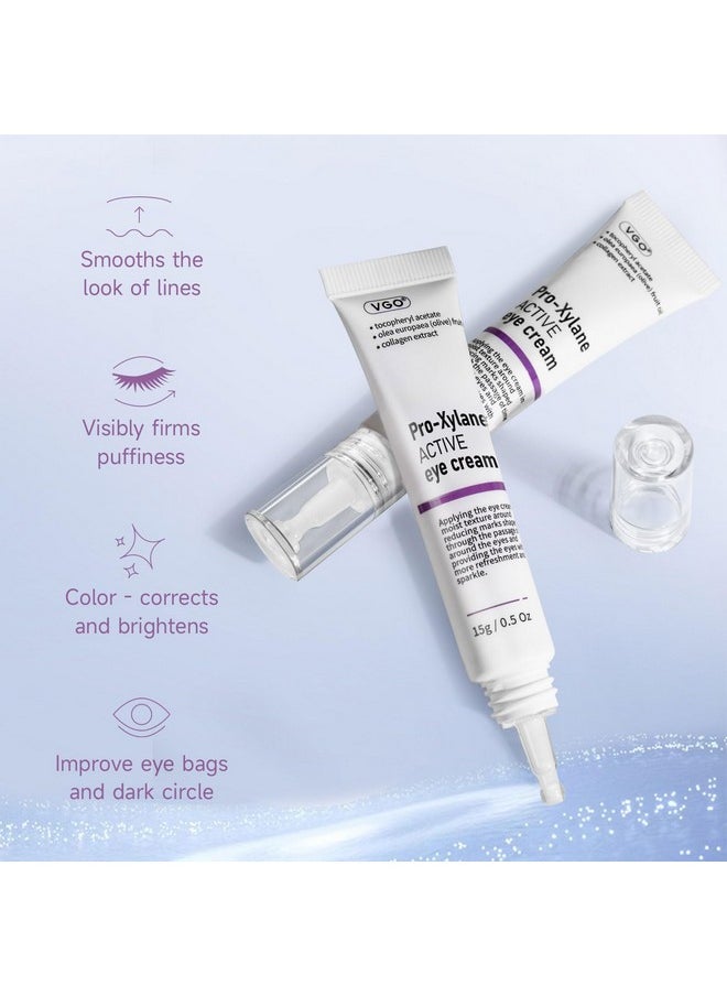 VGO 2% Pro-Xylane Eye Cream, Eye Repair Cream for Dark Circles & Puffiness Anti-Aging Under Eye Cream with Pro Xylane + 6D Hyaluronic Acid to Firm Skin, Reduce Wrinkles, Fine Lines, 15g/0.5 Oz