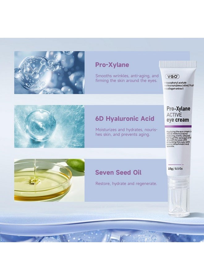 VGO 2% Pro-Xylane Eye Cream, Eye Repair Cream for Dark Circles & Puffiness Anti-Aging Under Eye Cream with Pro Xylane + 6D Hyaluronic Acid to Firm Skin, Reduce Wrinkles, Fine Lines, 15g/0.5 Oz