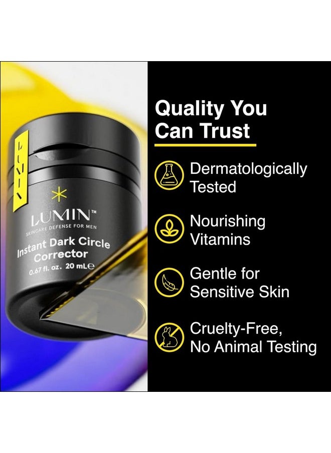 Lumin Instant Dark Circle Corrector for Men (Not A Concealer), Reduce The Look of Dark Circles, Puffiness, Under Eye Men Makeup, Men's Color Correcting Eye Cream, 20mL