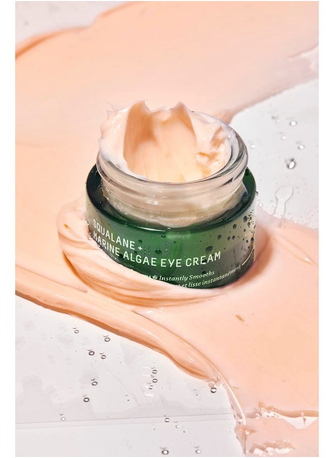 BIOSSANCE Squalane and Marine Algae Eye Cream - Anti-Aging Under Eye Cream for Fine Lines, Wrinkles, and Puffiness - Hydrating & Lifting Formula with Hyaluronic Acid and Paracress Extract - 0.5 Ounce