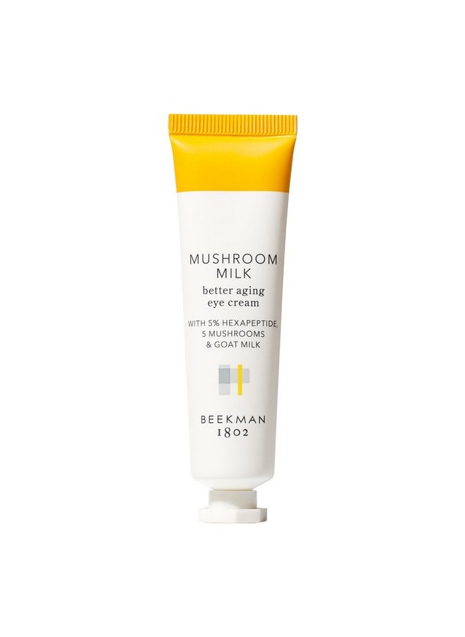 Beekman 1802 Mushroom Goat Milk Eye Cream - Clinically Proven Anti-Aging Eye Treatment for Dark Circles & Fine Lines - With Kojic Acid, Hexapeptide & Mushrooms - Fragrance-Free, Cruelty-Free
