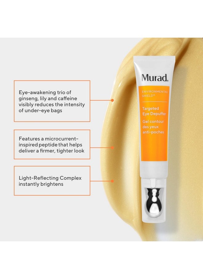 Murad Targeted Eye Depuffer - Anti-Aging Eye Cream, Formulated to Visibly Brighten, Depuff, and Firm Under-Eyes - Ginseng, Lily, and Caffeine Massage Away Puffiness and Under-Eye Bags - 0.5 FL OZ